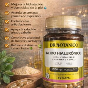 ÁCIDO HIALURÓNICO - Con MSM + Vitamina C + Vitamina E + Zinc