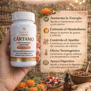 Cápsulas de Cártamo con Guaraná y Jengibre