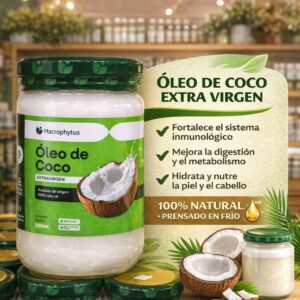Aceite de Coco Extra Virgen – 100% Natural y Prensado en Frío